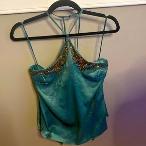 Free People green halter top